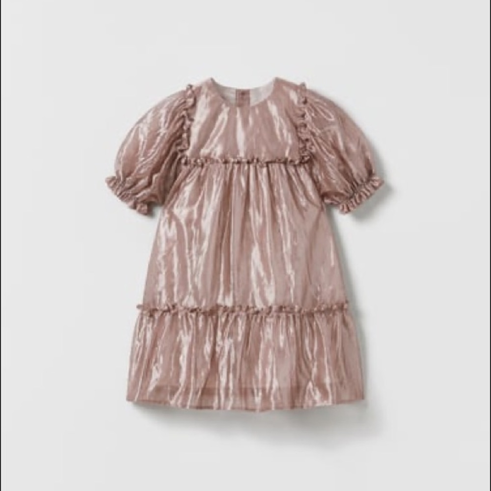 Zara baby girl pink shimmery dress